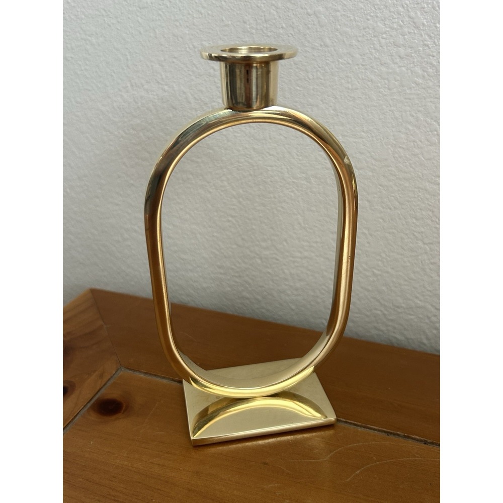 Bungalow DK Candle Holder MetroStanding Ellipse‎ Gold Brass Modern Contemporary